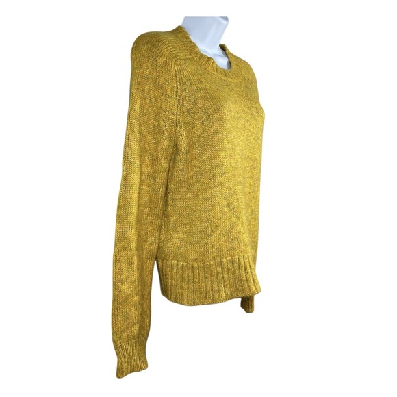 J. Crew Wool Alpaca Blend Pullover Sweater Womens M Gold Crewneck Fuzzy Cozy - Picture 3 of 7